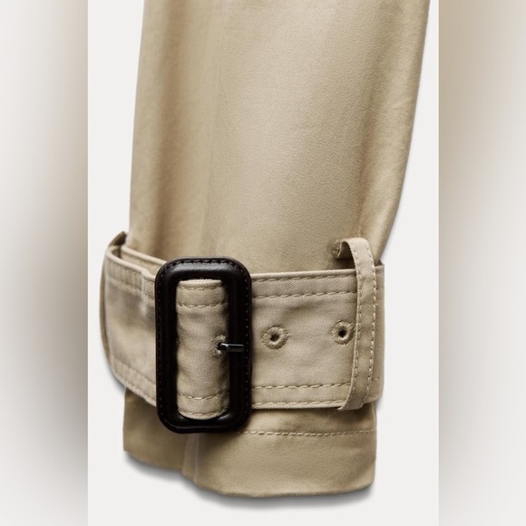 NWT. Zara Taupe Brown ZW Collection Water Repellent Trench Coat. Size S. - Picture 7 of 12